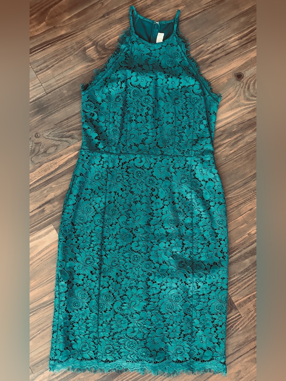 LOFT Teal Lace Mini Dress